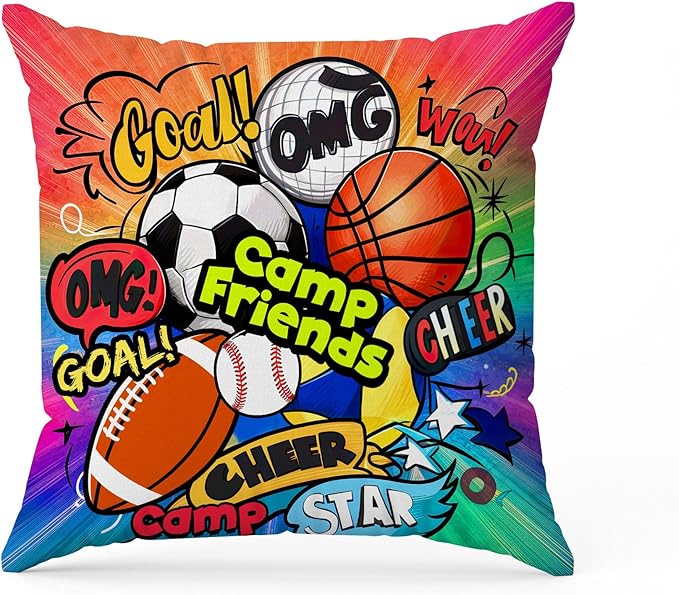Gilbins Camp Bunk Kids Autograph Pillows A Great Gift for Boys Or Girls (Camp Friends Sports)