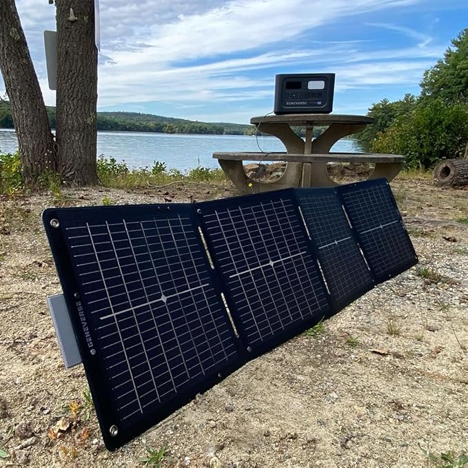 Geneverse 1210Wh Solar Generator Bundle: 1X HomePower ONE PRO Power Station (3X 1200W AC Outlets) + 2X 100W Mini Solar Panels. Indoor-Safe, LiFePO4 Backup Battery Generator for Home. (60-GVUS-SG2M2)
