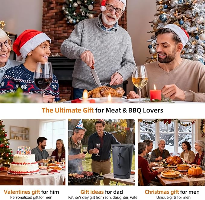 270° Opening BBQ Blanket for Resting Meat, Insulated Leak-Proof Meat Resting Bag for Brisket Pork Turkey, Smoker Accessories for Kitchen Camping Party, Anniversary Birthday Gifts for Men Dad Husband