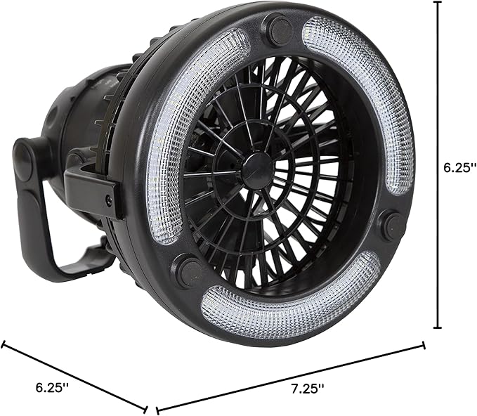 Stansport 450 18-LED Camping Lantern with Fan , Black