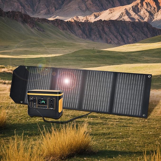 60W Portable Solar Panel,60 Watt Foldable Solar Panels Chargers with QC3.0 USB-A USB-C DC5521,IP67 Waterproof Power Emergency for Small Power Station Camping Hiking Outdoor