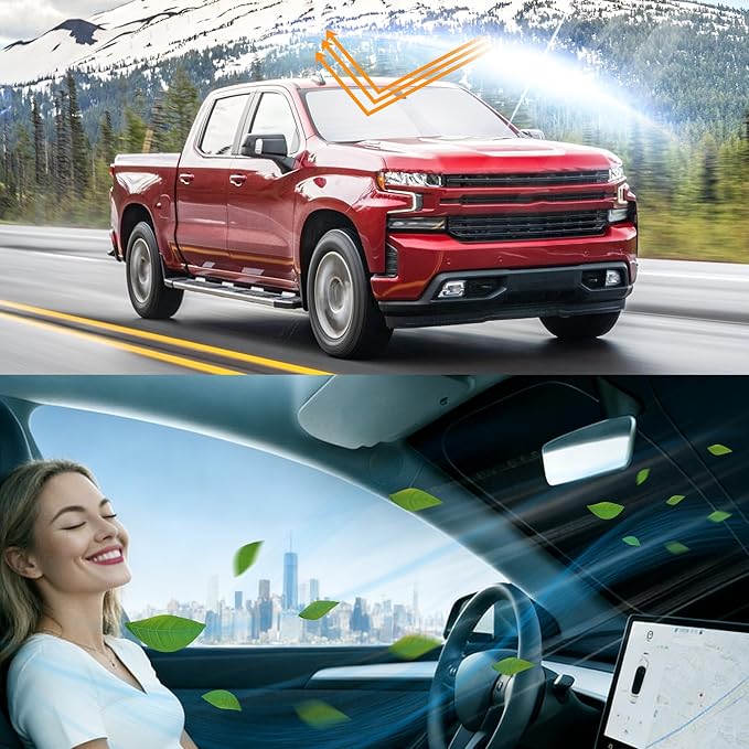 Windshield Sun Shade Compatible with 2019-2024 2025 2026 /Chevy Silverado 1500 Accessories Regular Cab, Crew Cab, Double Cab 2Dr 4Dr Window Sunshade