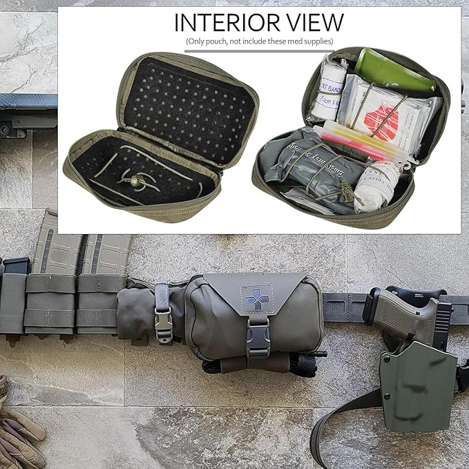 Ifak Pouch-Rapid Deployment Tactical MOLLE Trauma Kit Pouches, Quick Release Tear-Off Medical First Aid Kit Organiser with Red Immediate Identify for Emergency Surviva.