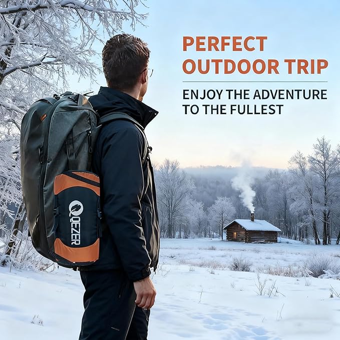 Down Sleeping Bag for Adults 600 Fill Power, Cold Weather Compact Ultralight All Seasons Sleeping Bag for Backpacking, Camping, Hiking