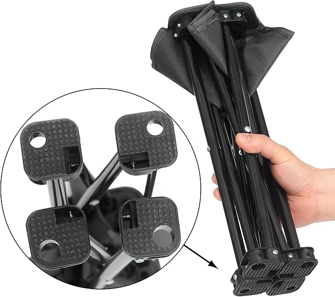 Wind Tour Portable Folding Camping Stool Outdoor Camping Lightweight Samll Chair for Fishing Hiking Gardening and Beach with Carry Bag (Medium Black -1)