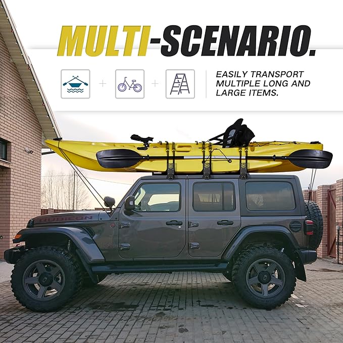Heavy Duty Roof Rack Cross Bars Compatible with Jeep Wrangler JK JL Gladiator JT 2007-2024(2/4 Door Hard Top)Cargo Bag Kayak Bike Carrier