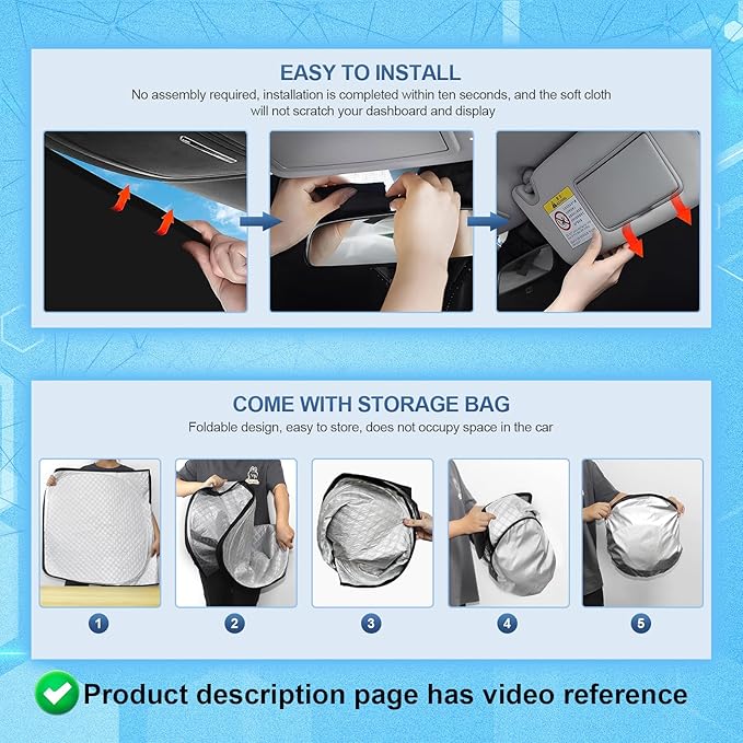 KMF 10pcs Thicken Sun Shades for Volvo XC90 2016-2025 Accessories, Full Car Window Covers Sunshade for Windshield Side Rear, UV Block and Blackout Protect Privacy for Car Camping