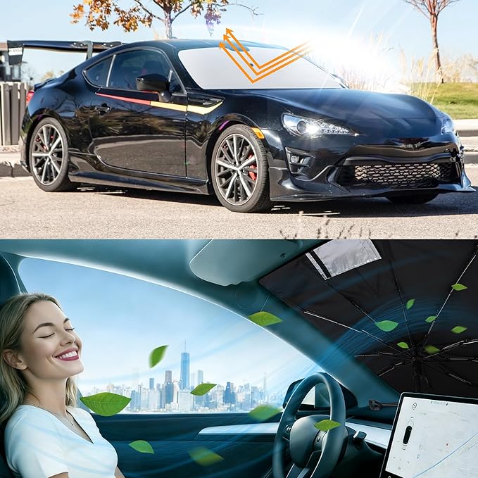 Windshield Sun Shade Umbrella Window Sunshade Custom Fit 2017-2021 Toyota 86/2022-2023 Toyota GR86/2013-2023 BRZ/2012-2016 Scion FR-S FRS Accessories