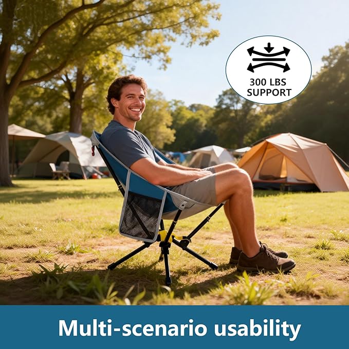 ADSMART Portable Camping Chair Lightweight Folding Chair for Camping - Outdoor Chair Supports 300 Lbs - Camp Chair Outdoor Adventures