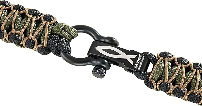Savior Survival Gear Paracord Watch Band Compatible with Apple Watch Band 49mm 46mm 45mm 44mm 42mm,iWatch Band Series Ultra 10 9 8 7 6 5 4 3 2 1 SE, Adjustable strap for men (Green-Black-Khaki-Large)