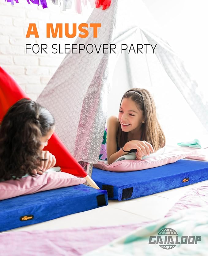 Extra Thick GAIALOOP 4 INCH Memory Foam Camping Mattress, Roll Up Floor Sleeping Mat Camp Cot Mattress Pad Travel Camping Couch Bed for Guest Adults Side Sleepers