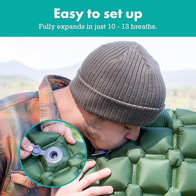 Sleepingo Ultralight Sleeping Mat - Inflatable & Compact Camping Air Mattress for Backpacking, Hiking- New