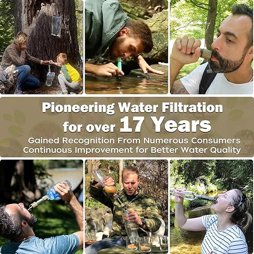 Miniwell L630 Portable Water Filter with Upgraded Vacuum Packaging - 25 Year Storage, Long Lasting and Versatile Usage Options, Single