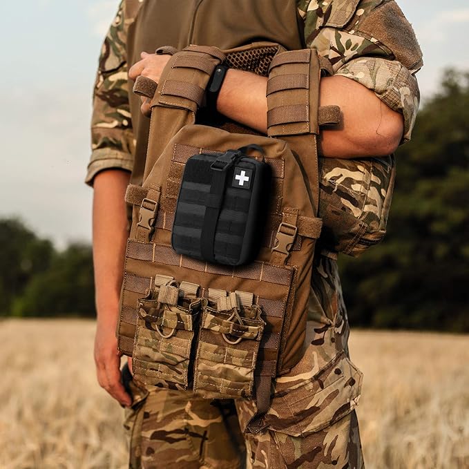 Gonex MOLLE Medical Pouch EMT First Aid Pouch Rip-Away IFAK Tactical Utility Pouch for Outdoor Activities Medical Supplies (Bag Only)