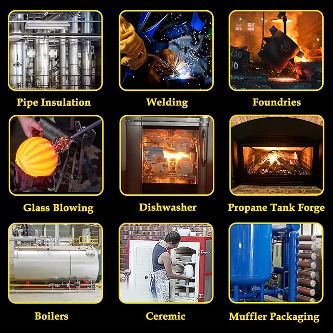 48"x24" x1" (Thick) Ceramic Fiber Blanket Fireproof Insulation Baffle Rated to 2400F, High-Temperature Resistance for Oven Stoves, Kilns,Forges