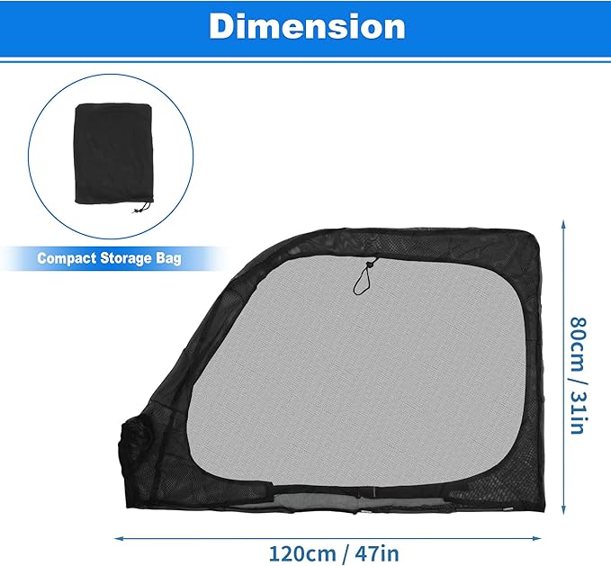Magnetic Mosquito Screen for Front Door for Ford Transit Connect 2002-2025 47x31in Van Front Side Window Anti Mosquito Net Fine Nylon Mesh for Camping Fishing Field 1 Pair
