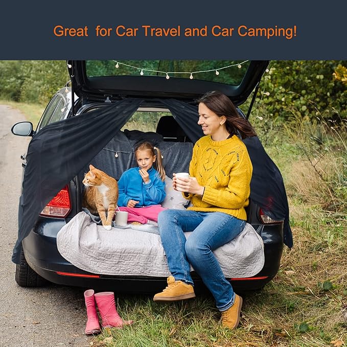 Car Tailgate Mesh Screen for SUV Van, Breathable Magnetic Car Screen for Tail Gate Hatch Camping Gear Accessories