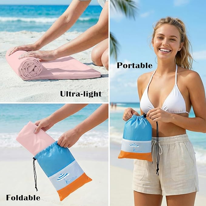 Famstar Beach Blanket Oversized Extra Large 78" X 81",Waterproof Sandproof Beach Blanket 1-7 Adults Lightweight Durable for Travel Camping Hiking Picnic