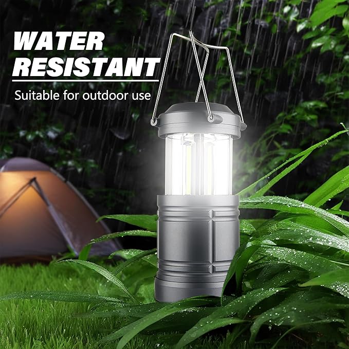 LED Camping Lantern for Power Outages, Battery Powered, Emergency Lanterns for Hurricane, Outdoor Use, 4 Pack