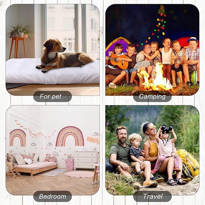 Breling Kids Air Mattress Fitted Sheets Compatible with Intex Cozy Kidz (Sheet Only) Toddler Inflatable Mattress Sheets for Kids Sleepover Party Travel Camping Airbed(White,1 Pcs)