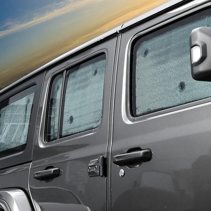 Windshield Sunshade Sun Shade Heat Shield Window Sun Visor Mat for Jeep Wrangler JLU 4 Door 2018-2024,8PCS
