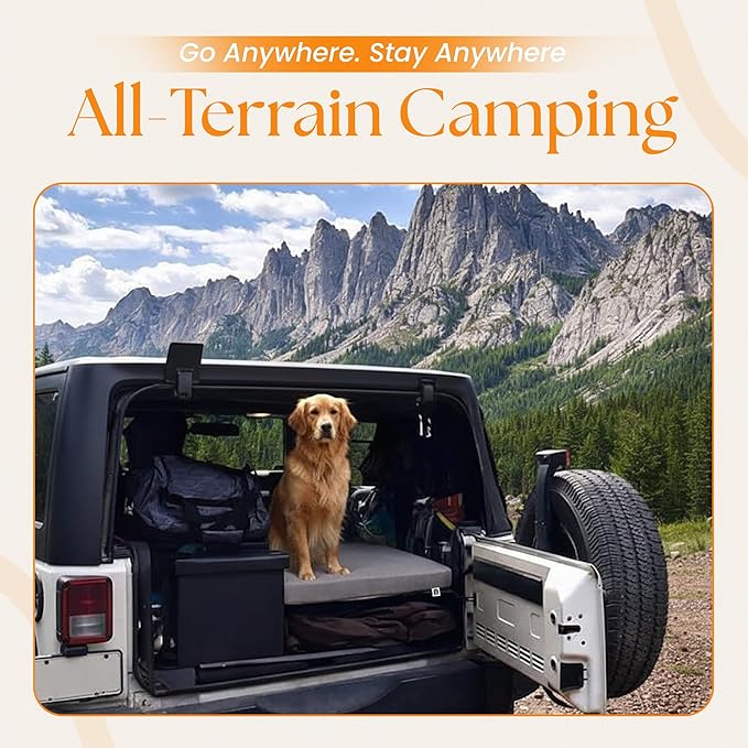 100% Pure Roll Up Memory Foam Camping Mattress with Waterproof Cover & Phone Pocket – Portable 3inch CertiPUR-US Sleeping Pad with Travel Bag for Camping, Car, Tent, SUV, Pets, Guest Bed