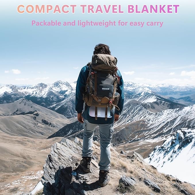 Camping Blanket,Waterproof Lightweight Puffy Camping Outdoor Blankets Packable Picnic Blanket Top Quilt for Sleeping Travel Stadium Hiking Cold Weather 55"x78.8"