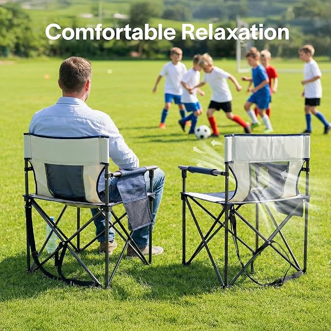 Alvantor Portable Folding Camping Chair, Heavy Duty Support Outdoor Chair with Breathable Mesh & Padded Seat, for Camping, Hiking, Sports and Outdoor Activities