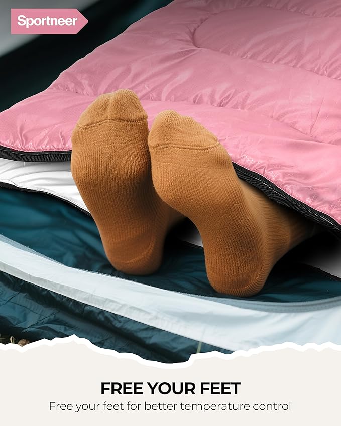 Sportneer Sleeping Bag for Adults & Kids, Cold Weather & Warm Waterproof Camping Sleeping Bag, Compact Portable for Camping Hiking & Travel