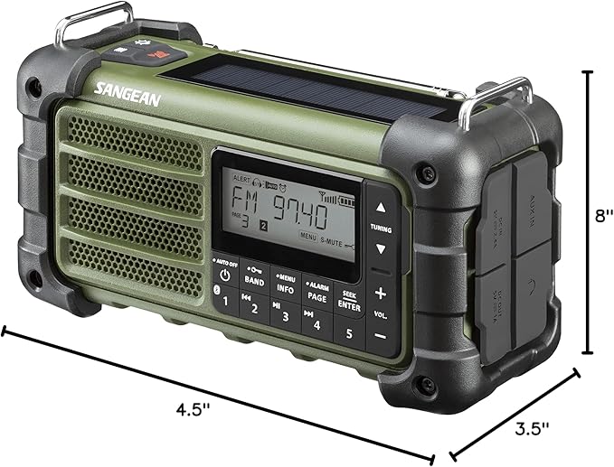 Sangean MMR-99 AM/FM-RBDS/Bluetooth/AUX/Weather/Multi-Powered Digital Tuning Emergency Radio
