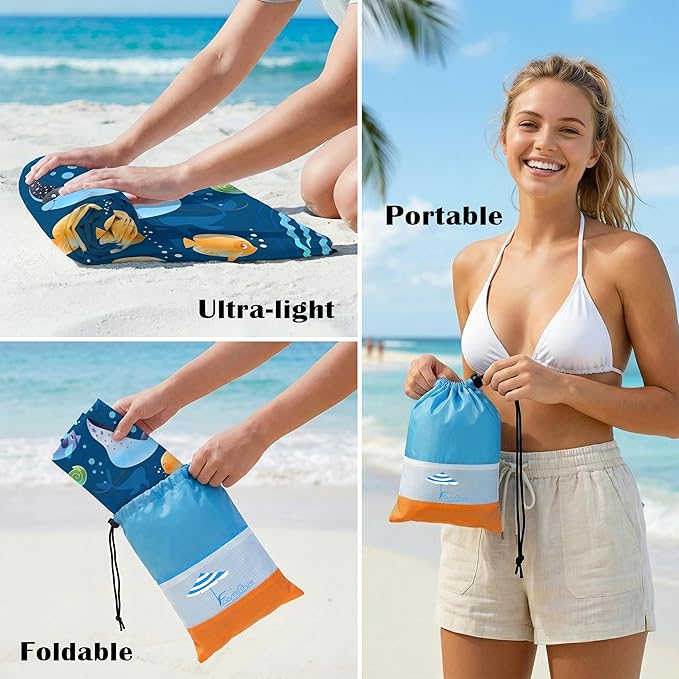 Famstar Beach Blanket Oversized Extra Large 78" X 81",Waterproof Sandproof Beach Blanket 1-7 Adults Lightweight Durable for Travel Camping Hiking Picnic