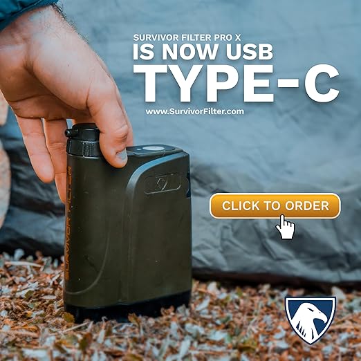 Survivor Filter PRO X - Electric Portable Camping Water Filter - Filters Bacteria, Parasite, Viral