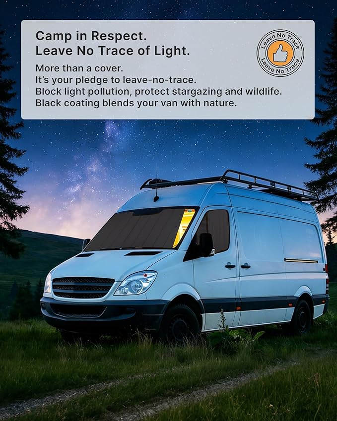 MELIPRON Van Windshield Covers Fit for Mercedes-Benz Sprinter NCV3/VS30 2007-2025, Blackout Privacy & Thermal Insulation Window Cover for Van Life & Camping, Custom Fit, Easy Install, Gray