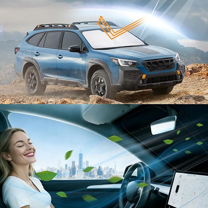 Windshield Sun Shade Compatible with 2020-2024 2025 Outback SUV, Base, Premium, Limited, Touring Accessories Sun Visor Heat Protection Keeps Car Cool