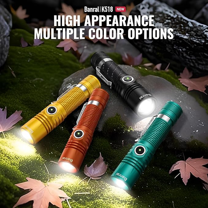 Banral Rechargeable Tactical Flashlights, High Lumens Small Mini USB-C LED Flashlight, Compact EDC Flash Light, 4 Modes&Memory Function, Waterproof Pocket Lights for Home,Camping,Emergency,Car,Hiking