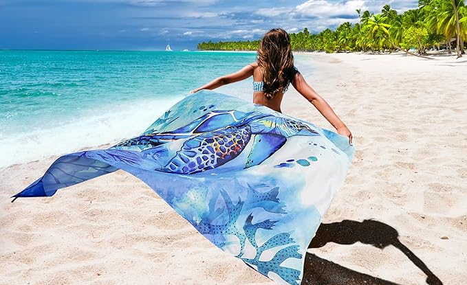 AISPARKY Beach Blanket Waterproof Sandproof Extra Large, Oversized Beach Mat, Quick Drying&Compact&Lightweight, Picnic Blankets Vacation Essentials for Outdoor Beach Camping (79" X 108" (6 Person))