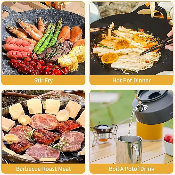 11800W Portable Windproof Camping Stove Lightweight Camp Stove Collapsible Backpacking Stove with EVA Box for Outdoor Camping Cooking Hiking and Picnic, white