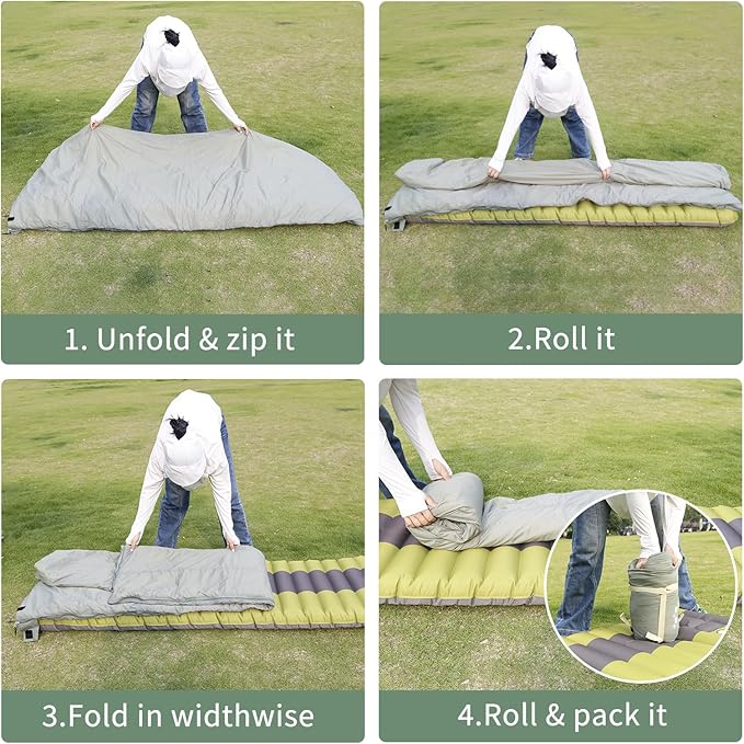 NewDoar Ultralight Backpacking Sleeping Bag - 50-70°F, 1.5lbs, Waterproof & Machine Washable, 2-Way Zipper for Teens,Couples,Women,Men Compact for Hiking/Camping (M/L Sizes)
