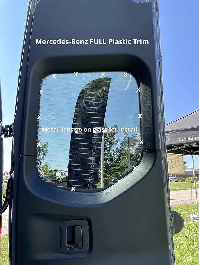 VanEssential Insulated Magnetic Blackout Rear Door FULL Plastic Window Covers (Pair) Compatible with Mercedes-Benz VS30 (Van Years 2019 to Current) - Cool Gray