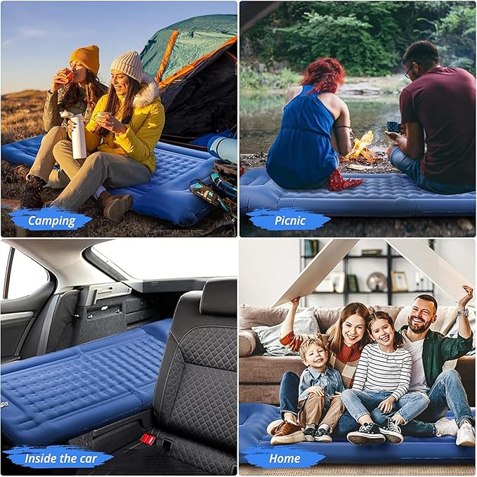 SEVNPRIME 78in x 29in x 5in Camping Sleeping Pad, Upgraded Durable Waterproof Compact Traveling Air Mattress, Built-in Foot Pump, Ultralight Inflatable Sleeping Mat for Backpacking, Hiking