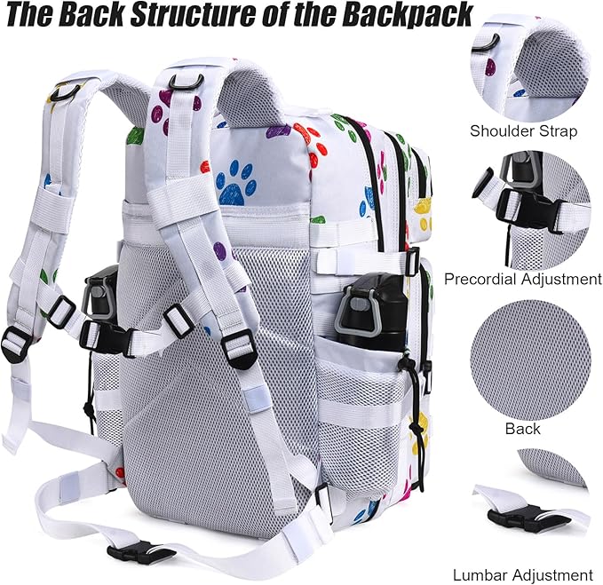 45L Tactical Backpack for Men Women, Military Assault Pack with MOLLE, Large 3 Day Bug Out Bag for Hiking Camping