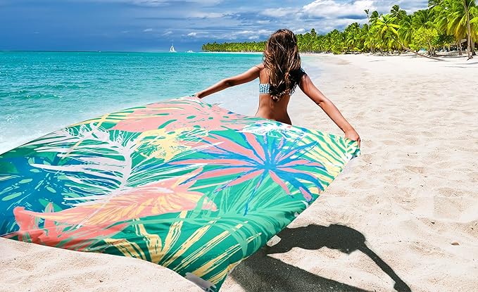 HIHOHO Beach Blanket Waterproof Sandproof Extra Large Beach Mat 79" X 83"/120"x108"for 1-8 Adults Quick Drying Durable Outdoor Picnic Mat for Beach Travel Camping Hiking