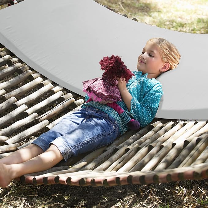 CYMULA Camping Cot Mattress 2in Memory Foam Sleeping Pad,Soft Warm Non-Slip Camping Mattress Topper with Retaining for Adults,Portable Roll up Pad for Travel(only Mattress)