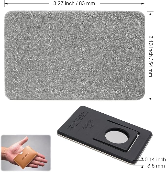 SHARPAL 116N Pocket Diamond Sharpening Card, Coarse(325)/Medium(600)/Fine(1200) Grit, Portable Multi-Tool Kit for Garden Tools, Survival Knives, Files & Blades, Christmas Gifts