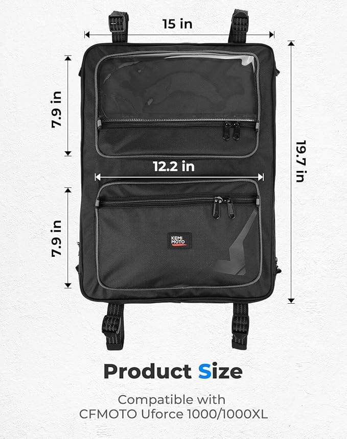 KEMIMOTO Roof Storage Bags Compatible with CFMOTO Uforce 1000/1000XL 2019-2026, 1680D Oxford Overhead Storage Bags Tool Bags 1000 Accessories
