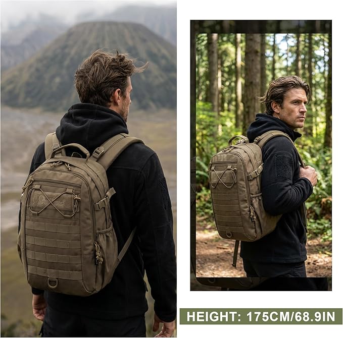 Mardingtop Small Hiking Backpack for Men 20L Military Tactical Molle Rucksack Daypack for Hiking,Travel,Camping