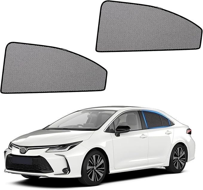 ZATOOTO Car Window Shades Toyota Corolla 2019-2024 for Rear Window | Car Window Covers for Baby & Pets | Blocks 99% UV Rays & Heat | Breathable Mesh Sunshade | Bug-Free Protection for Camping & Travel