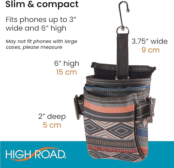 High Road DriverPockets Car Phone Holder Air Vent Pouch and Front Seat Organizer with 3 Pockets, Hanging Hooks and Charging Port (Southwest)