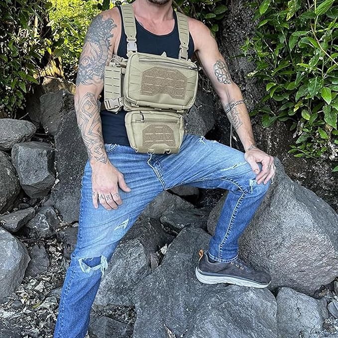Tactical Chest Mini Rig 1000D Quick Release Multifunctional Tactical Vest Outdoor with Multi-Pockets