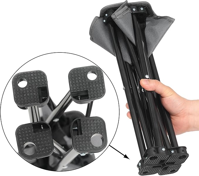 Wind Tour Portable Folding Camping Stool Outdoor Camping Lightweight Samll Chair for Fishing Hiking Gardening and Beach with Carry Bag (Medium Grey -1)